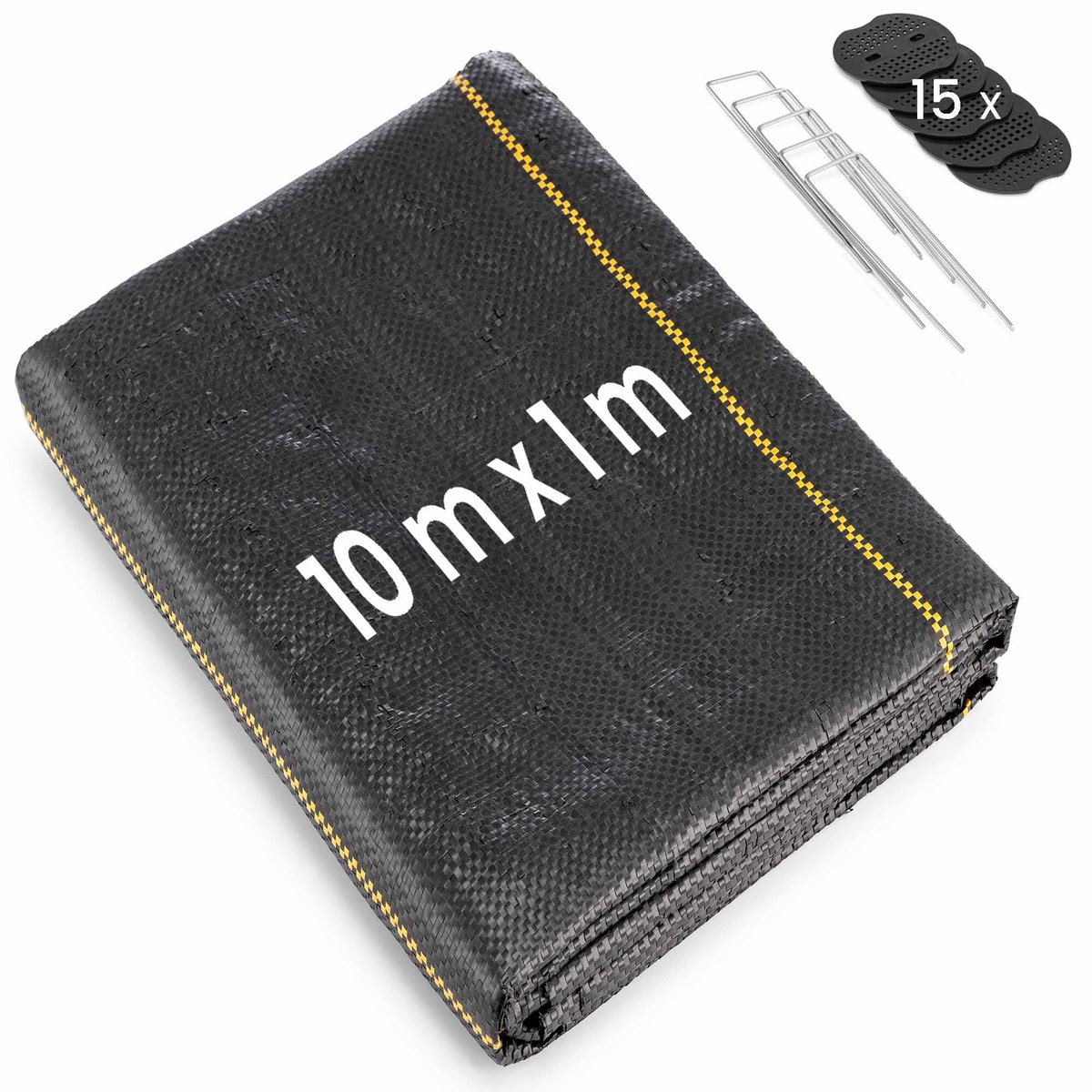 MOOWY Anti-Worteldoek (10m² zonder haringen) - Gronddoek/Grondzeil tegen Onkruid 125 g/m²