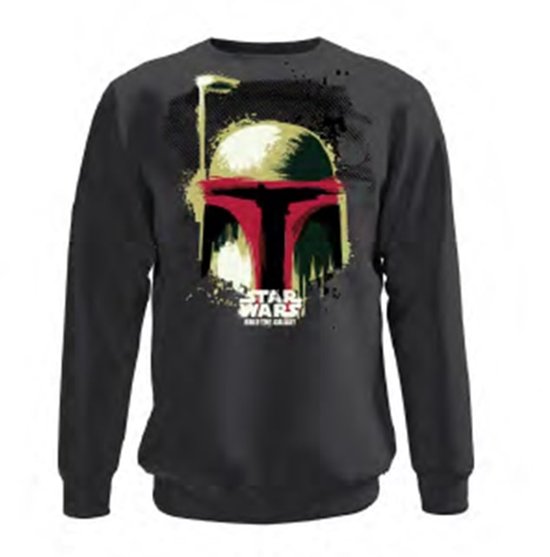 Star Wars - Casque de Boba Fett - Sweat à col rond anthracite pour homme - S
