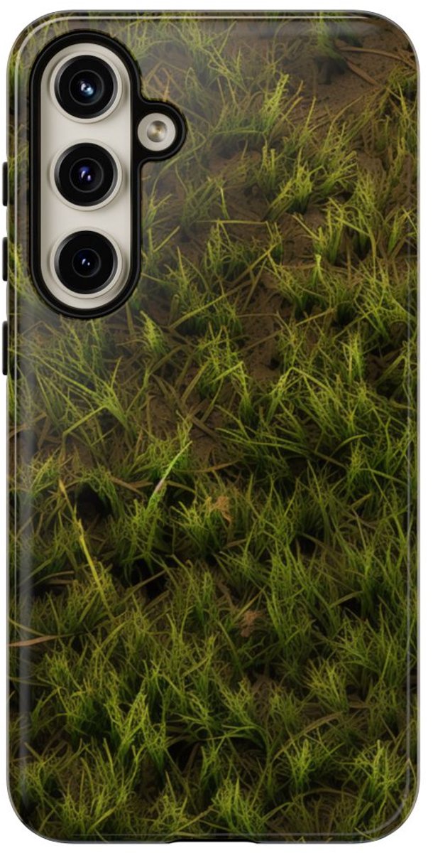 Groene Gras op Aarde Textuur – Telefoonhoesje Geschikt voor Samsung Galaxy S24 Plus