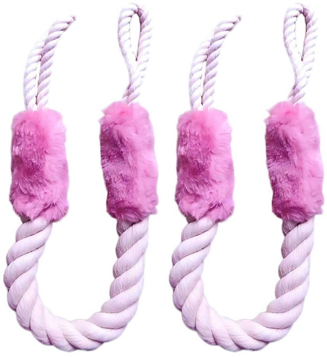 Image of 2-Pack Deurstopper - Katoenen Deurkoord - Huisdierbescherming - Kind & Baby - Zacht en Wasbaar - Deurkoord - Kindervingerbescherming - Lengte 60 cm - Roze