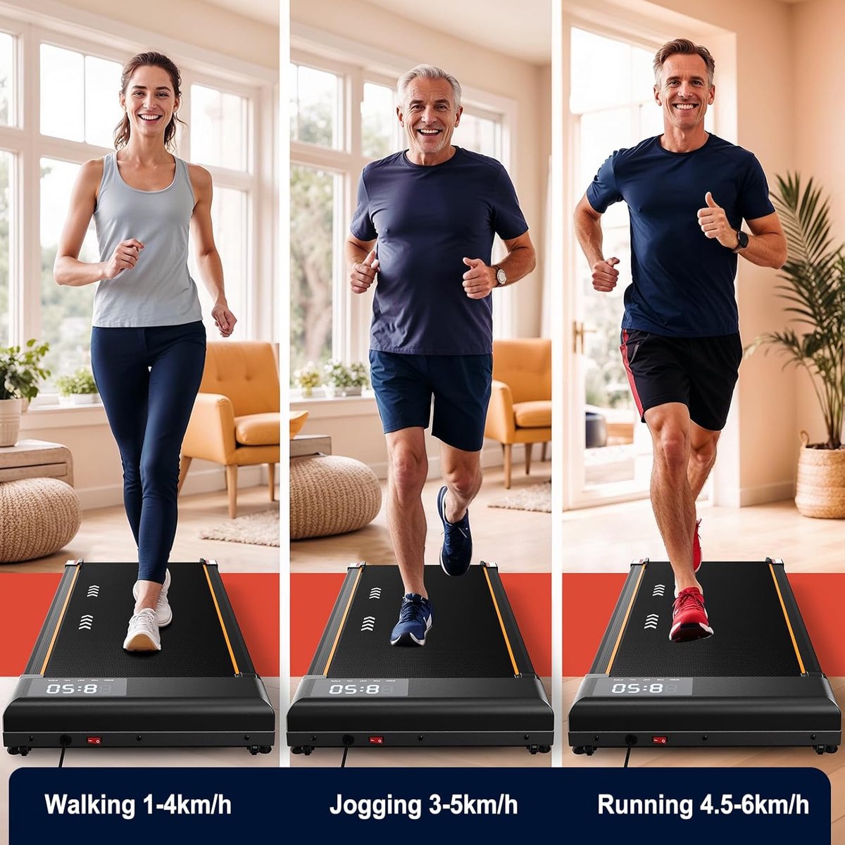 Afbeelding 3 van Lexium loopband - walking pad - loopband fitness - loopband inklapbaar - loopbanden - loopband met hellingfunctie - loopbanden voor thuis (EAN: ...2298)