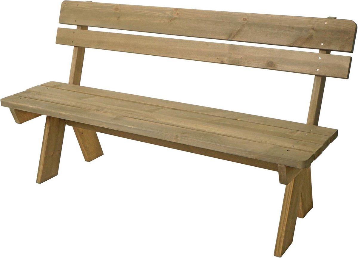 Houten Tuinbank voor 3 Personen - Massief Grenenhout 148 cm - Gastronomische Kwaliteit
