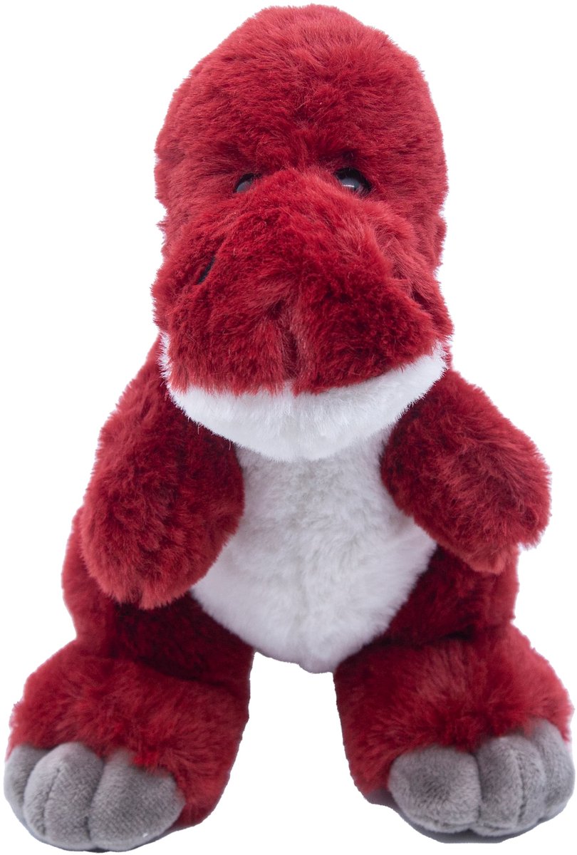 Cute since 1999 - Dinosauruspark - Dinosaurus speelgoed - Rode baby dino - Baby knuffel - 23cm