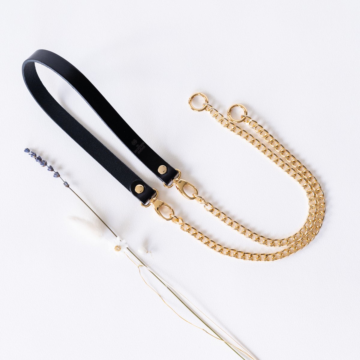 The Leather Rebel - Telefoonkoord - zwart - goud