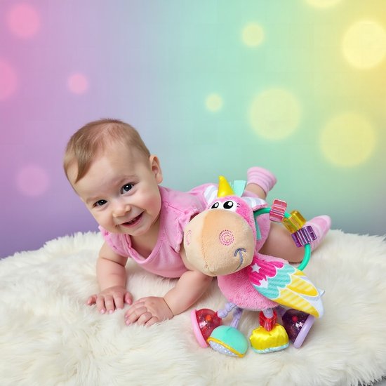 Playgro Clip Clop Rammelaar Unicorn Eenhoorn Roze - Activiteitenspeeltje - Rammelaar - Kraamkado - Baby speelgoed - Babyspeeltje - Kinderwagenaccessoire - Knuffeldier - Baby rammelaar - Bijtspeelgoed - Grijpspeelgoed - Baby