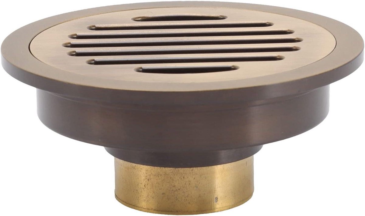 Shower Drain, Round Floor Drain, Copper Vintage Style, Round Shower Drain, Quick Drain Bathtub Drain with Three Accessories for Bathrooms, Kitchens, Garages and Other Rooms
