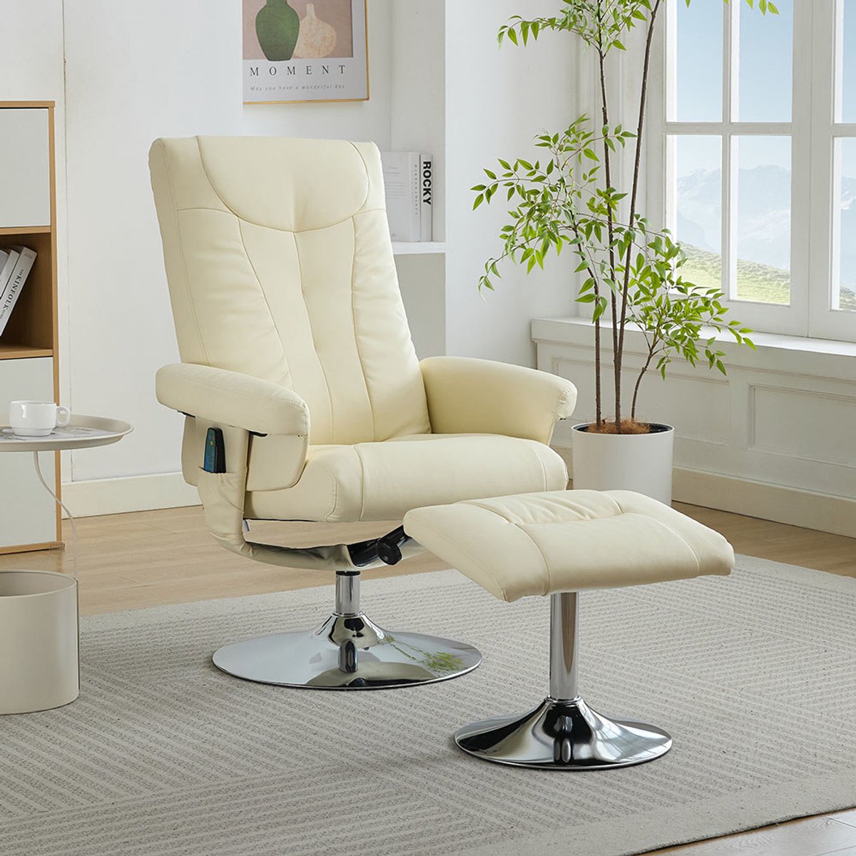 BLACKCOLORS Relaxfauteuil met Massage en Verwarming Beige - BLACKCOLORS - €225,99