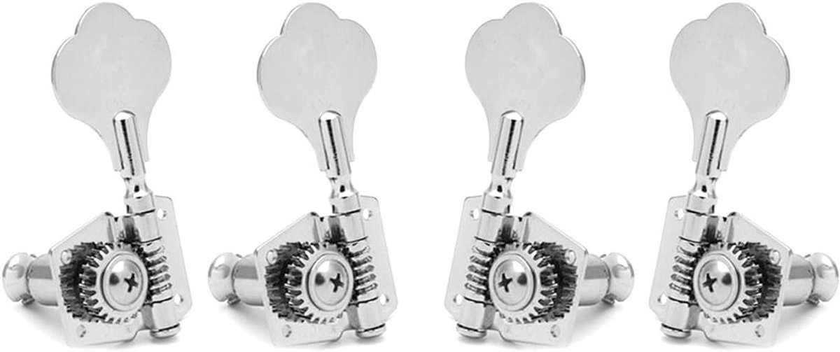 Allecto plus - Bas Tuners Set Chroom voor Elektrische Basgitaren - Stemmechanieken - 4 Stuks