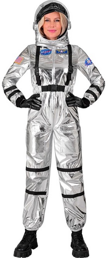 Astronaut Jumpsuit Dame - Zilver - Maat M