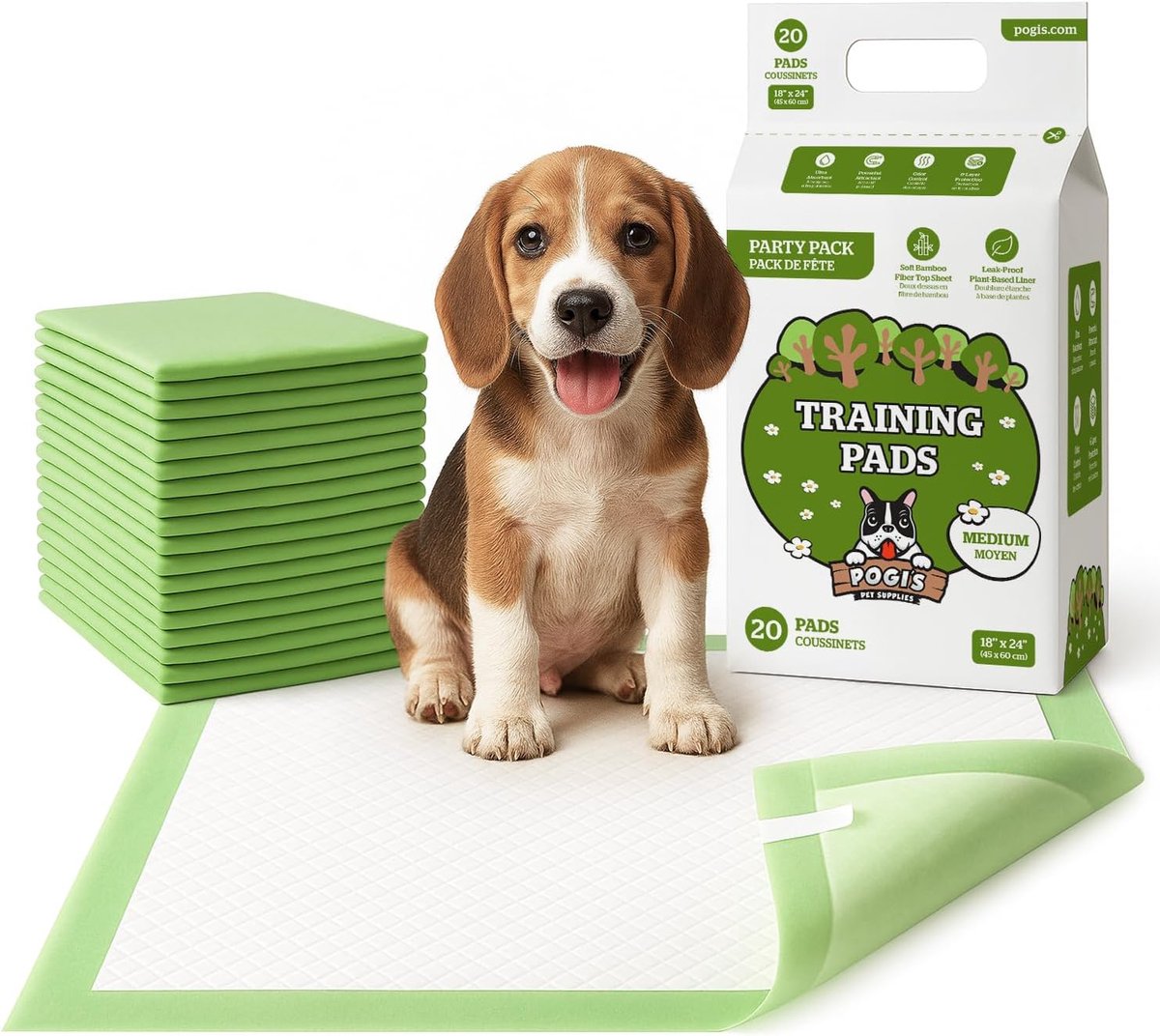 Superabsorberende Puppy Trainingspads voor Kleine Honden – 45x60 cm – 20 Stuks