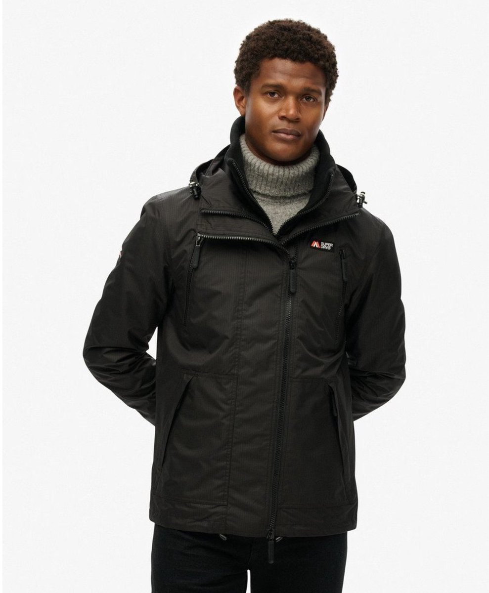 Superdry Hooded Mountain Windbreaker Jas Heren Zwart