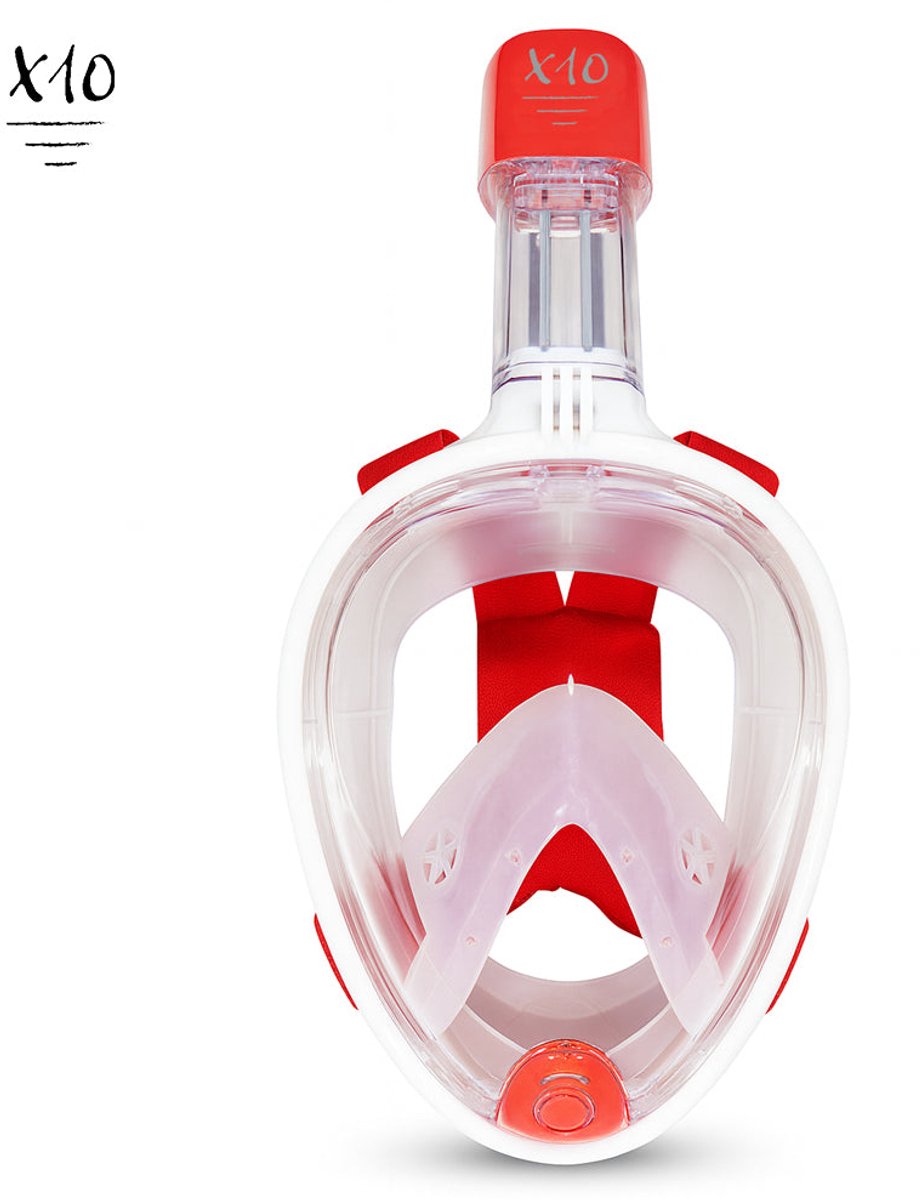 X10 Snorkelmasker - Duikbril - Snorkel - Snorkelset - Full Face Masker - Volwassenen - Coral - S/M