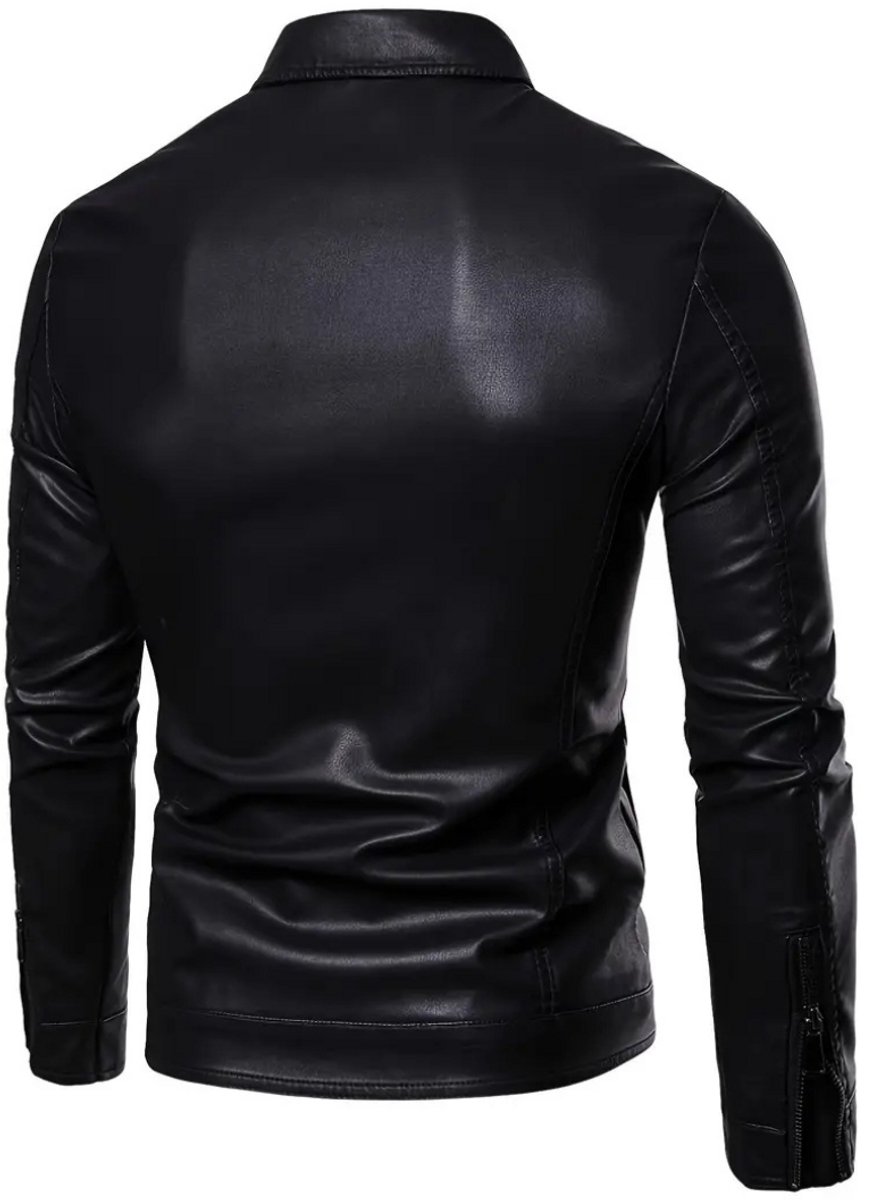 Bovista Kunst Leren Jas - Leather Jacket - Lederen Jas - Bomberjack - Pilotenjack - Blazer - Biker - Motorjas - Motormuis - Heren - Maat L – foto 2