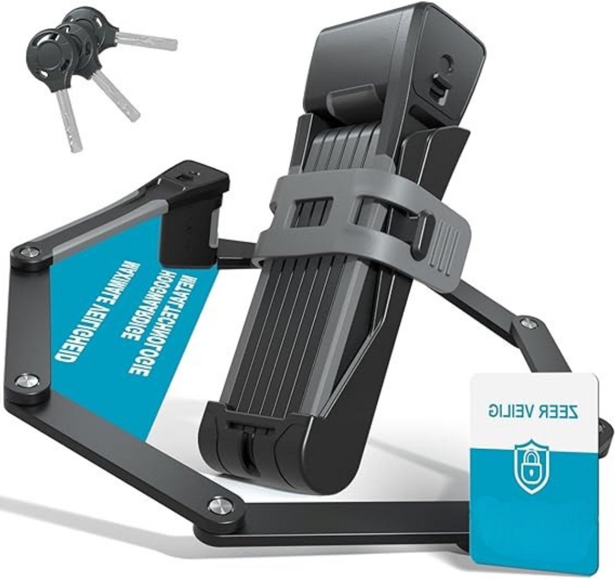 Lexium Vouwslot - Slot voor Electrische Fietsen en Fatbike - Fietsslot - Voor elk type Fiets - Met Houder