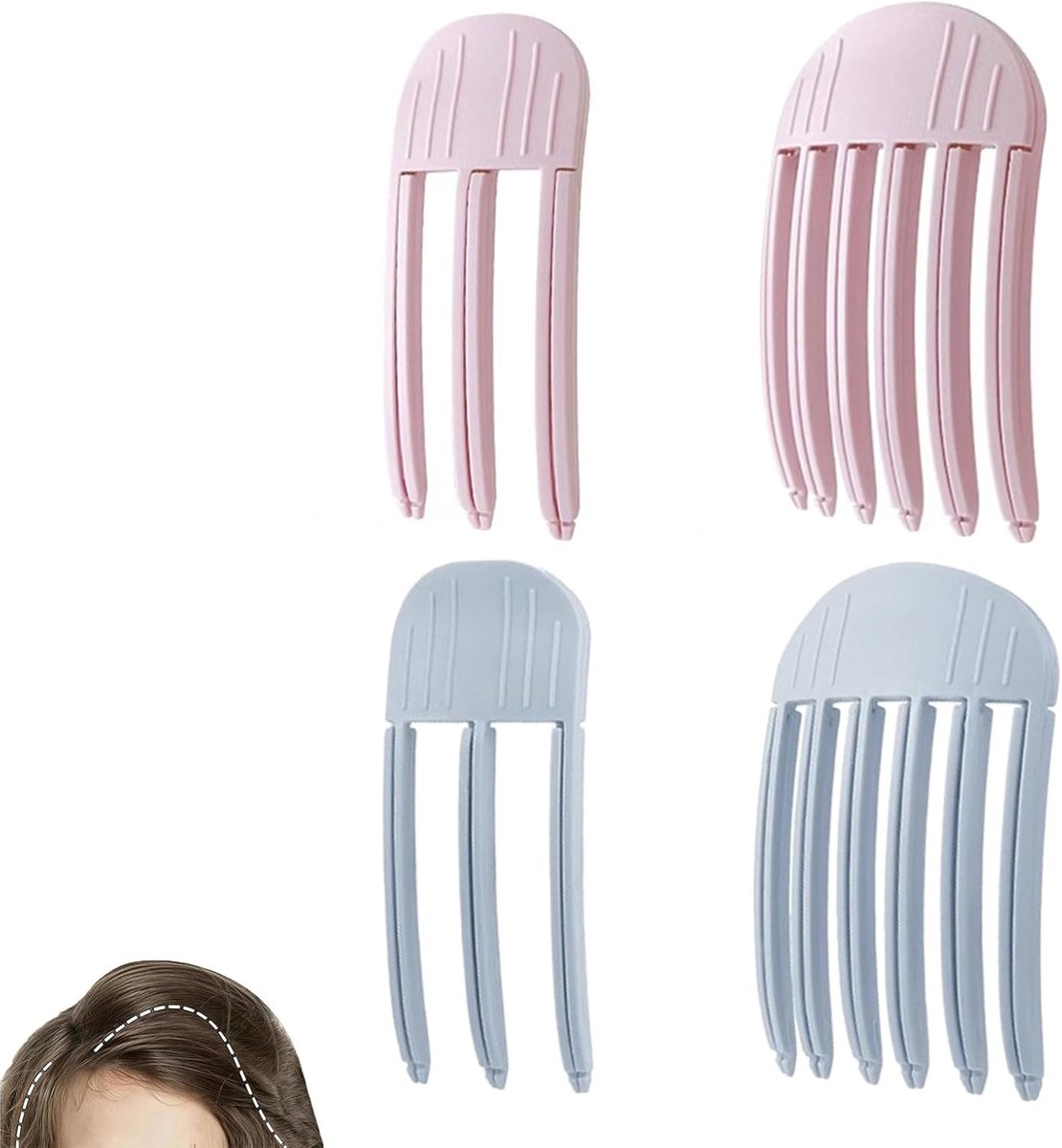 4 stuks volume clips voor haar - volumeclip - haarwortels lifting clips voor de haaraanzet - pluizige pony - hoge kroon kapsel - haarclip - geen afdruk voor mannen en vrouwen - haarstyling-gereedschap