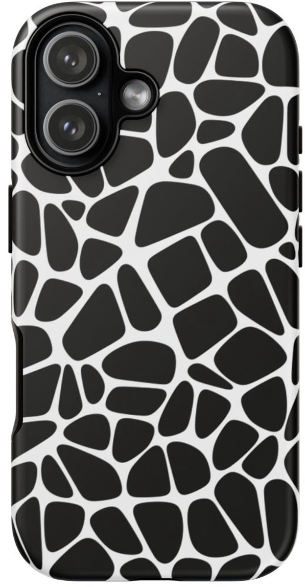 Zwart-Wit Abstract Geometrisch Patroon – Telefoonhoesje Geschikt voor iPhone 17