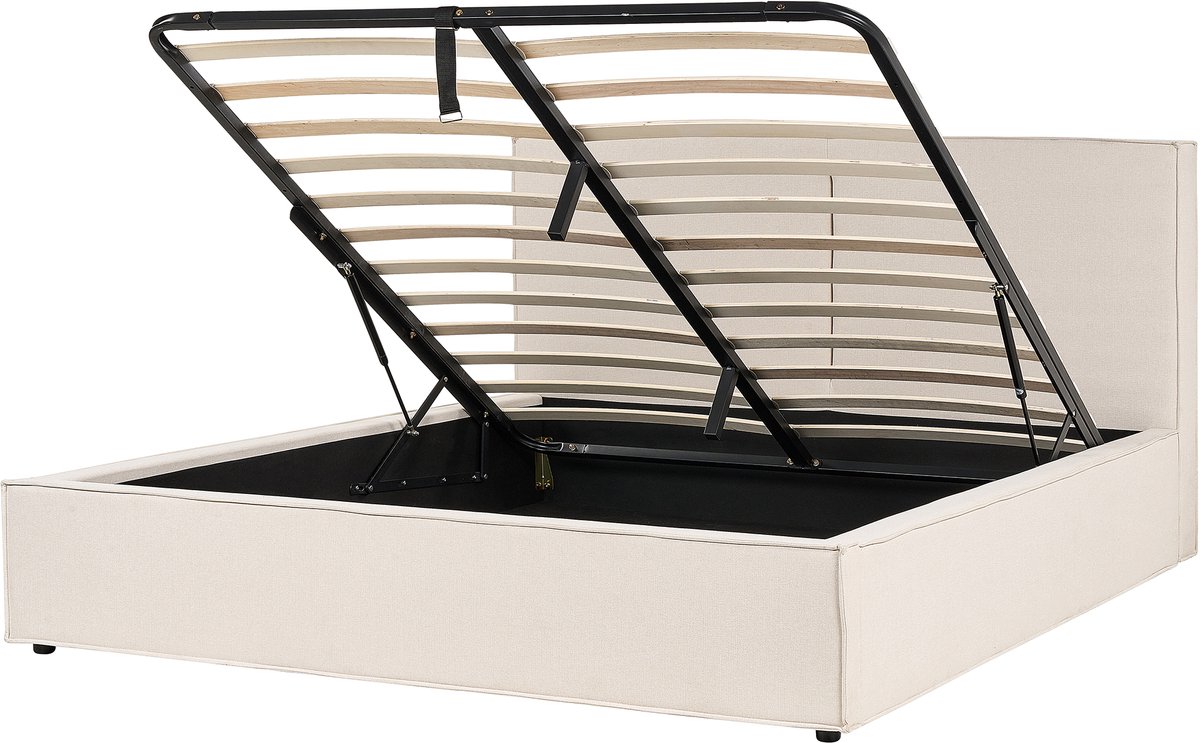 BELIANI MOISSAC - Bed - Beige - 180 x 200 cm - Polyester