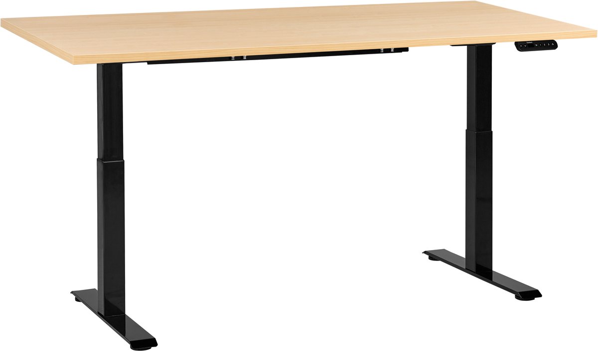 Beliani DESTINES - Elektr bureau - Zwart/Lichtbruin - 180 x 72 cm - Vezelplaat