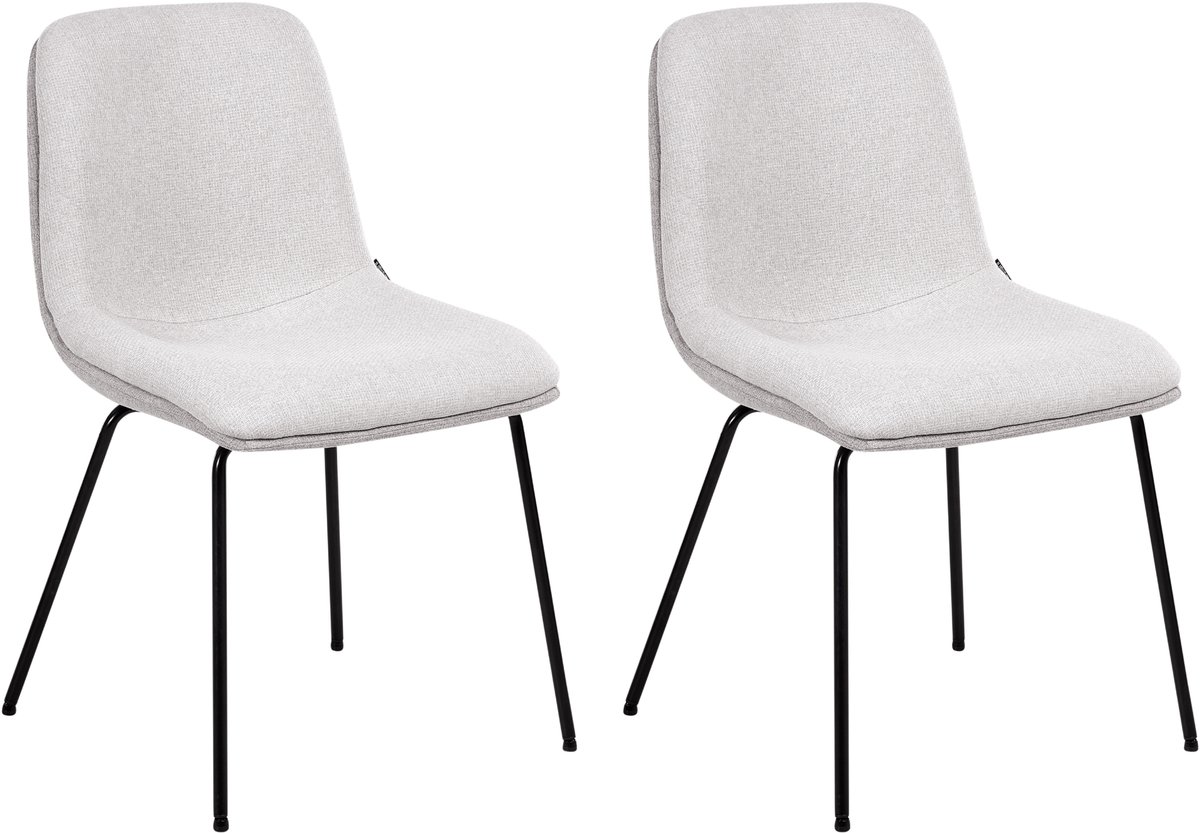 LORIDA - Eetkamerstoel set van 2 - Lichtgrijs - Polyester
