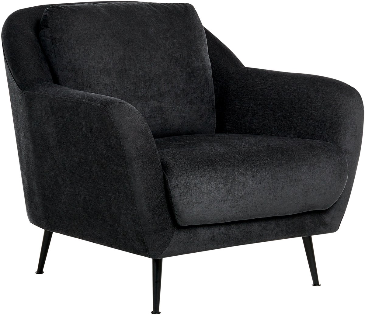 EIBY - Fauteuil - Zwart - Chenille