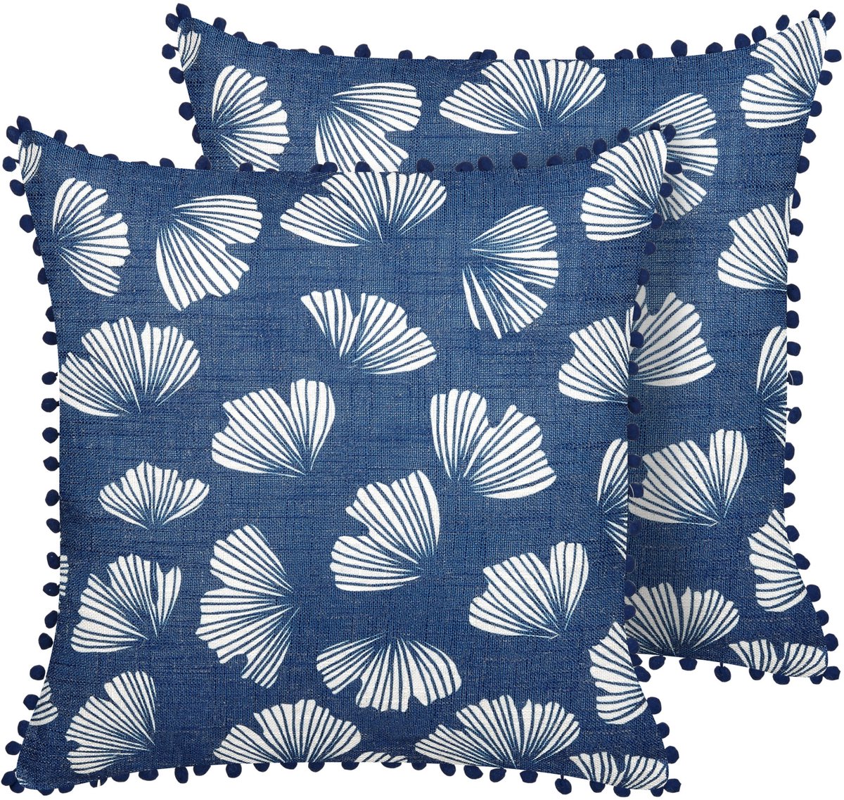 DANDELION - Sierkussen set van 2 - Blauw - 45 x 45 cm - Polyester
