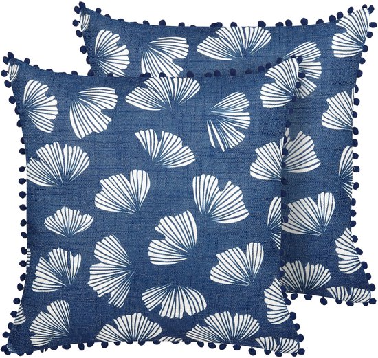 Beliani DANDELION - Lot de 2 Sierkussen - Blauw - Plastique