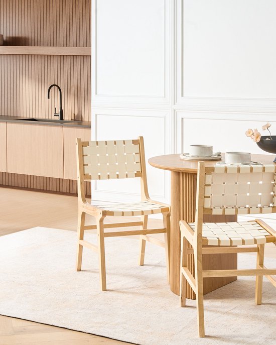 Set de 2 chaises de salle à manger HUMBLE Bois Marron Clair