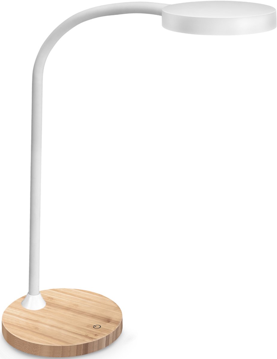 CEP LED bureaulamp FLEX Silva, eiken/wit