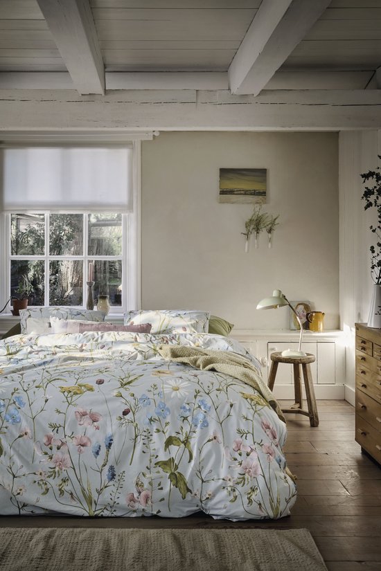 Ariadne at Home Bloom dekbedovertrek - Eenpersoons - 140 x 200/220 cm - Blauw van Merkloos — afbeelding 2