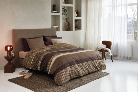 Beddinghouse Fera dekbedovertrek - Lits-Jumeaux - 240 x 200/220 cm - Bruin van Merkloos — afbeelding 5