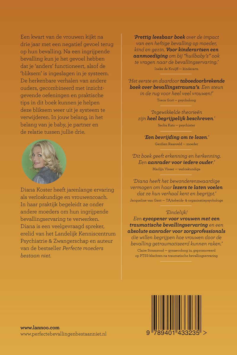 Perfecte bevallingen bestaan niet - back cover