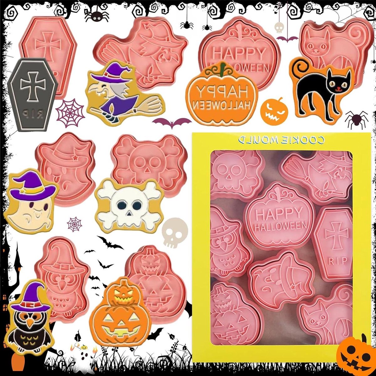 Allecto plus - Halloween Koekjessnijders Set - 3D Uitsteekvormen - Voor Kinderen