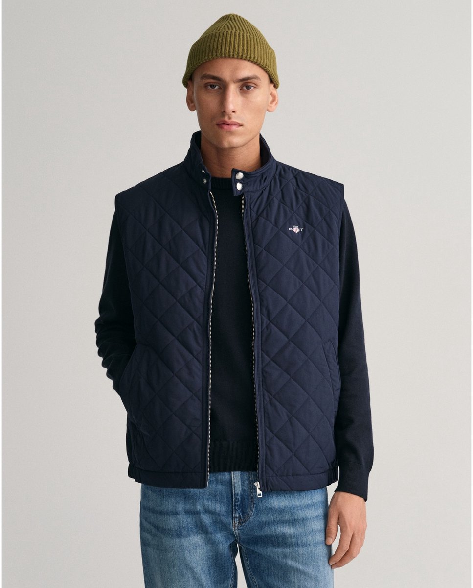 Gant bodywarmer donkerblauw rits - 62
