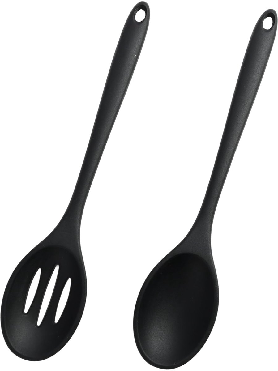 Ibenzoa® Set van twee lange siliconen keukengerei voor hittebestendig koken en mengen