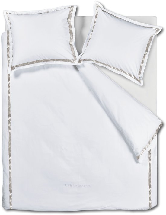 Rivièra Maison Whisper dekbedovertrek - Lits-Jumeaux - 240 x 200/220 cm - Wit