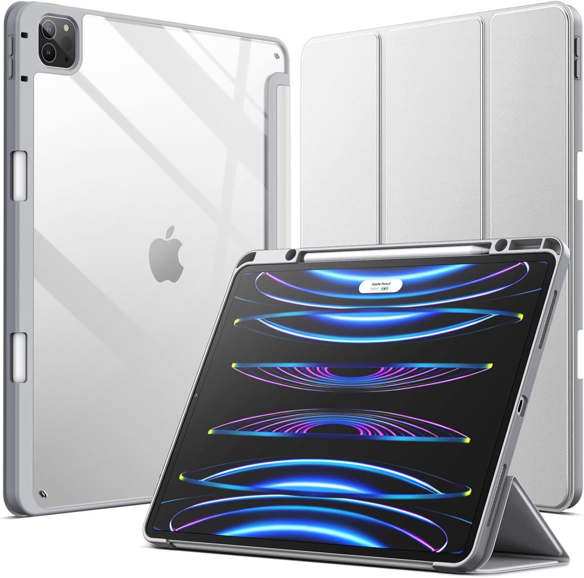 iPad Pro 12,9-Inch Hoes met Pencil Houder - Slank, Transparant en Schokbestendig