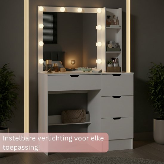 SONNI Make-uptafel, 70x40x140cm, kaptafel, cosmeticatafel, make-up SONNI Make-uptafel, 70x40x140cm, kaptafel, cosmeticatafel, make-up