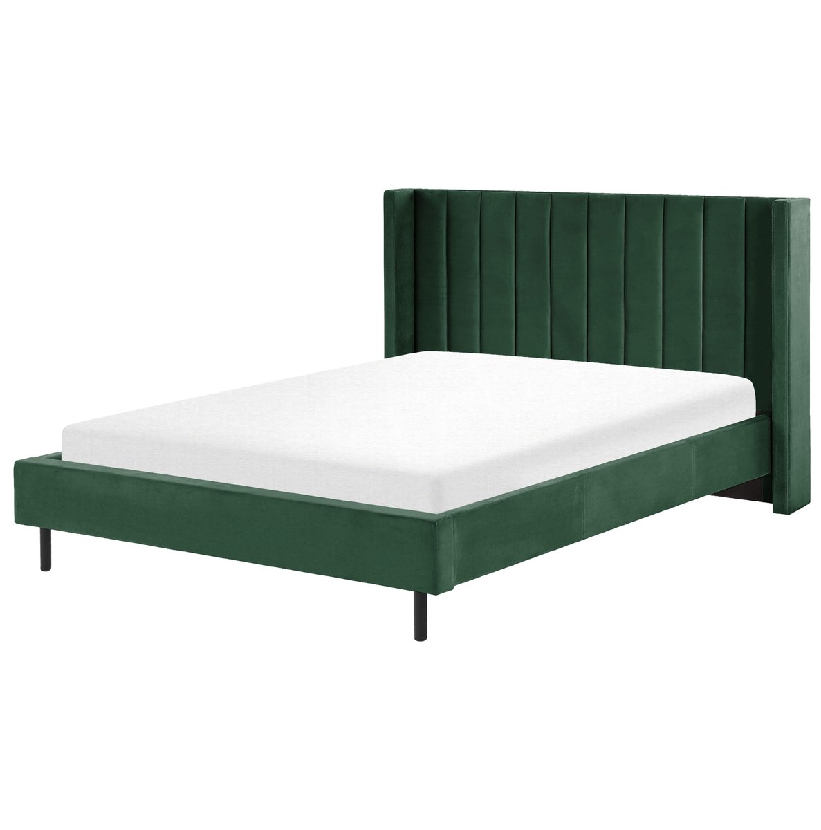 VILLETTE - Tweepersoonsbed - Donkergroen - 160 x 200 cm - Fluweel