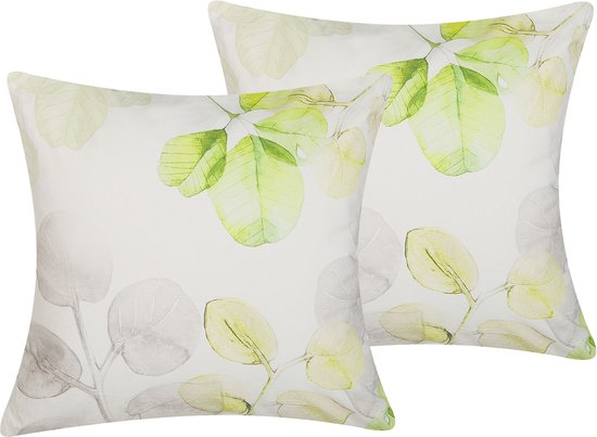 Beliani PEPEROMIA - Lot de 2 Sierkussen - blanc - coton