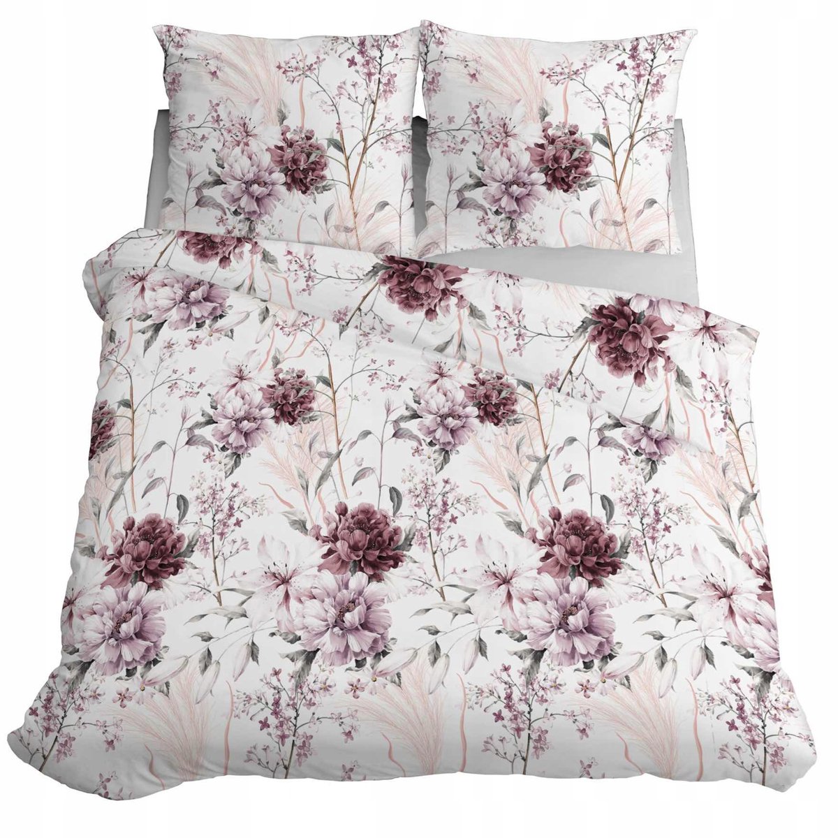 Detexpol Home Satijn Katoenen Dekbedovertrek 220x200cm Roze Bloemen