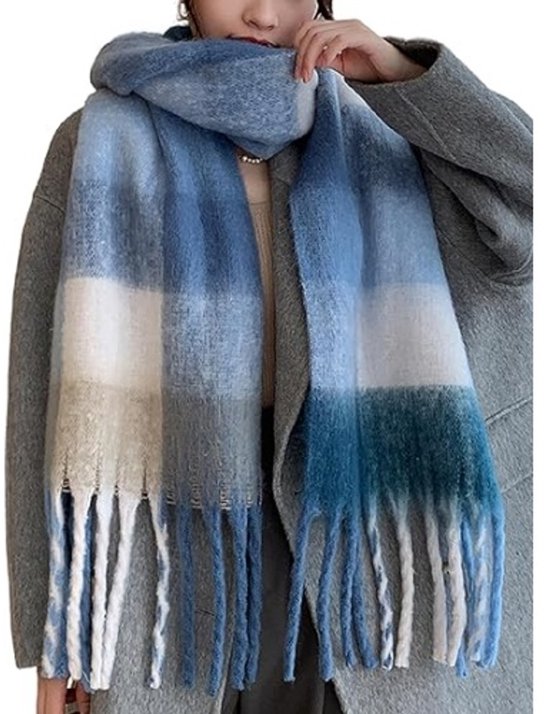 Écharpes chaudes d'hiver Daity pour femmes, châles longs, grandes écharpes, écharpes-couvertures épaisses pour temps froid, à carreaux colorés