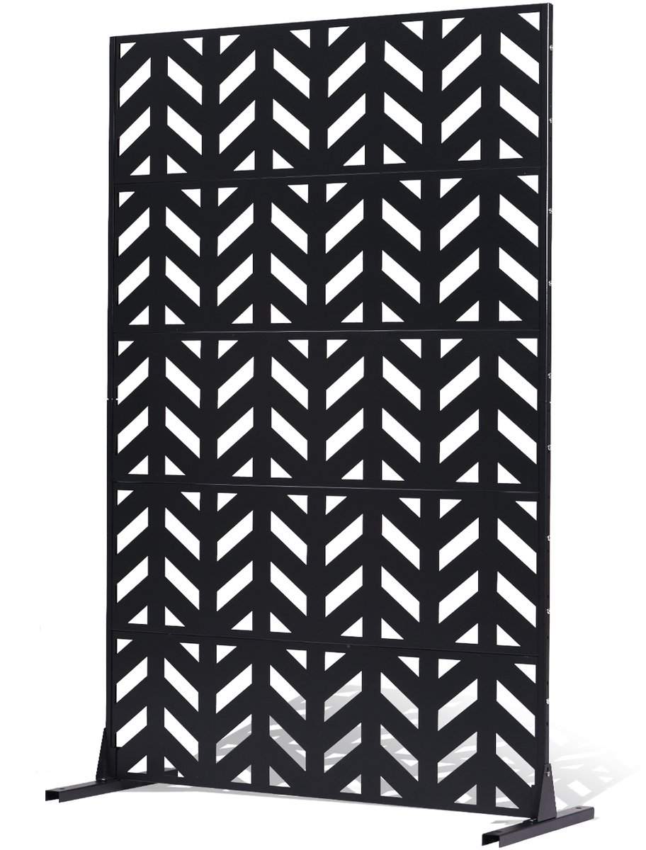 Vevor Screen Room Divider Privacy Scherm Partitie Metaal 120x50.8x183cm Zwart