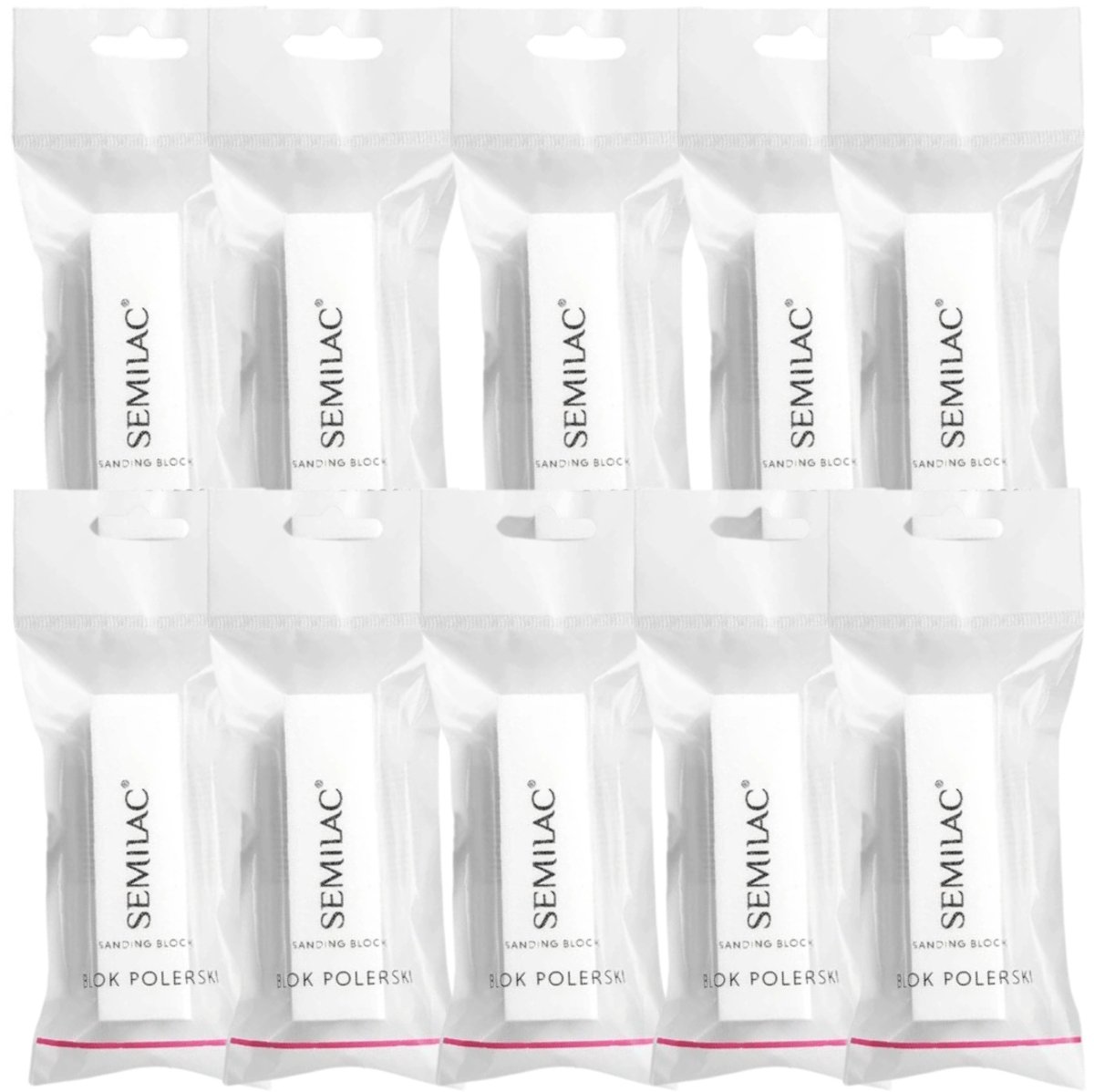10x Semilac Polijstblokken Nagelvijl Mat Wit Set 10 Stuks