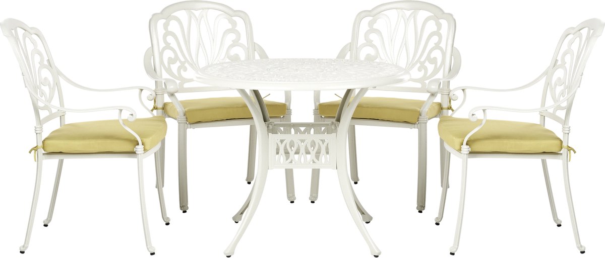 ANCONA - Tuinset voor 4 - Gebroken wit - Aluminium