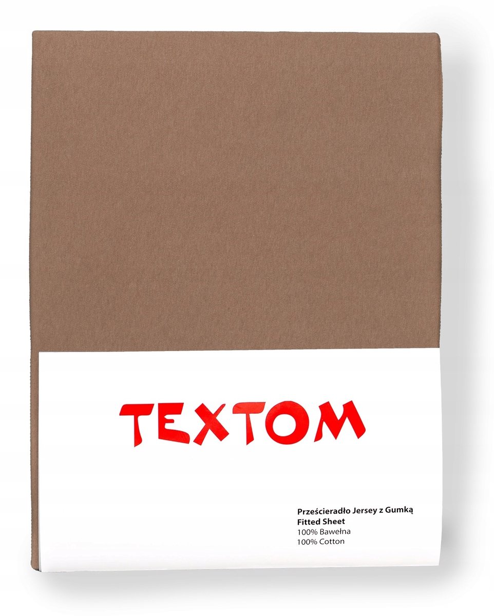 Jersey Hoeslaken 120x200cm Katoen, Hoge Matras, Caramel