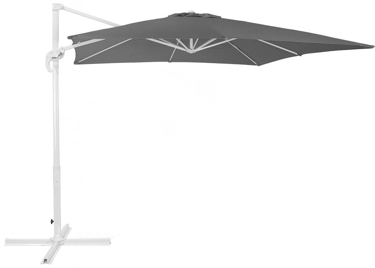 Beliani MONZA - Zweefparasol - Grijs - Kunststof