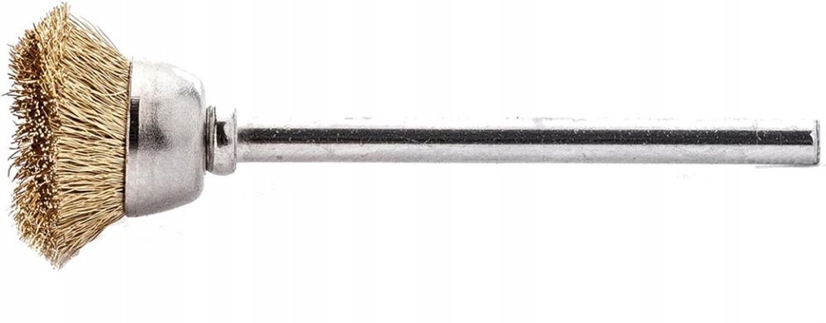 Lessmann Miniatuur Mokkaborstel 15mm Messing Golfdraad 3mm Schacht