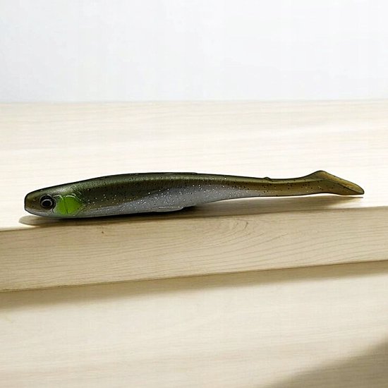 Savage Gear Slender Scoop 9cm Shad - Groen Zilver, ideaal voor Zander van Savage Gear — afbeelding 3