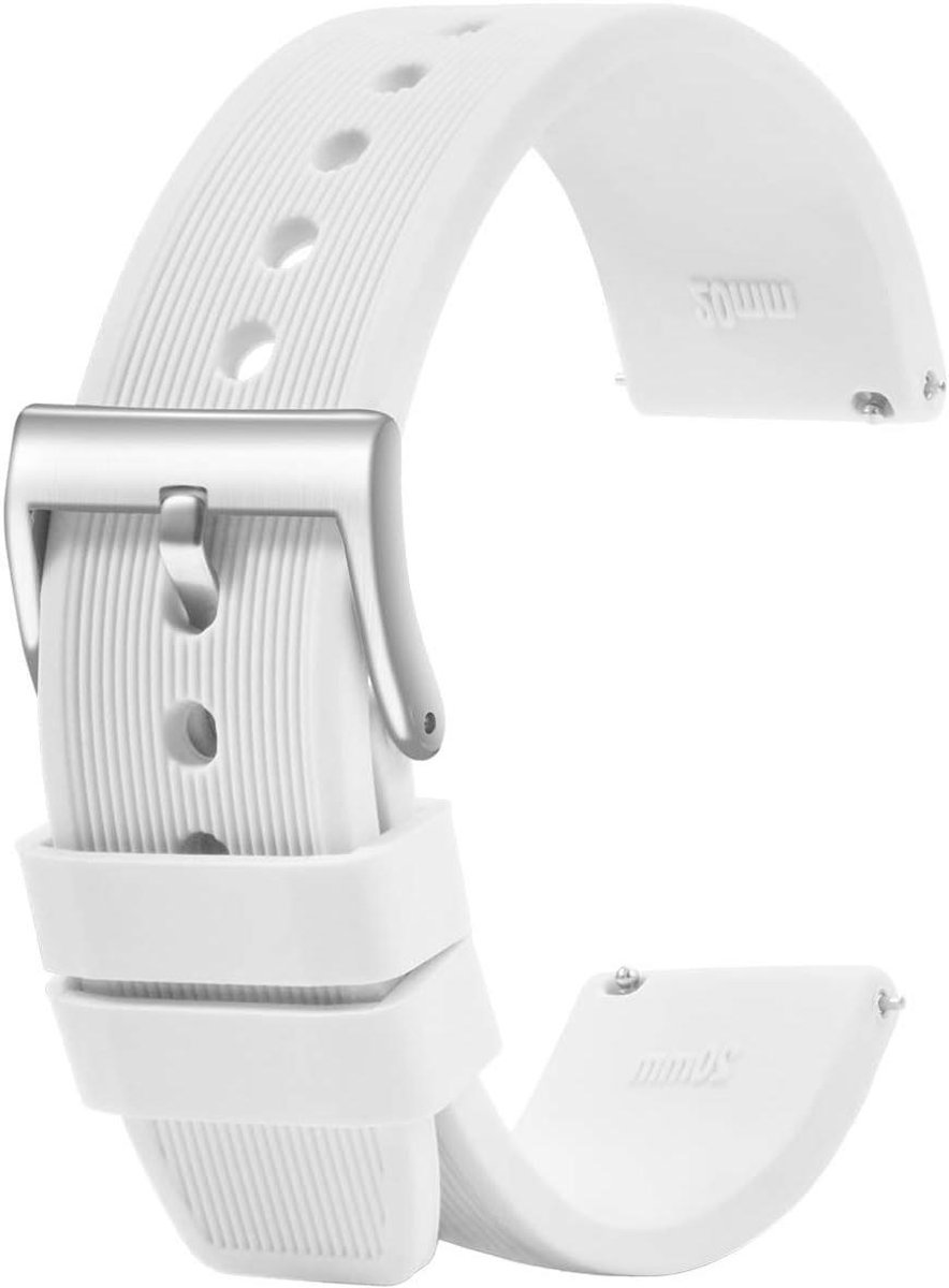 Siliconen snelsluiting band - zachte rubberen heren- en damesriem - waterdicht - vervanging voor slimme horlogebanden - 18 mm, 20 mm, 22 mm.