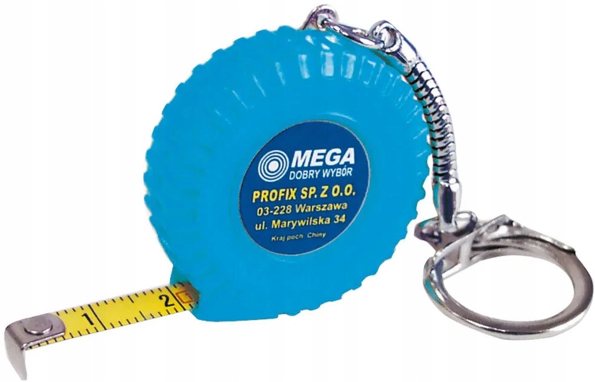 Sleutelhanger autotape Meetlint 1m x 6mm MEGA